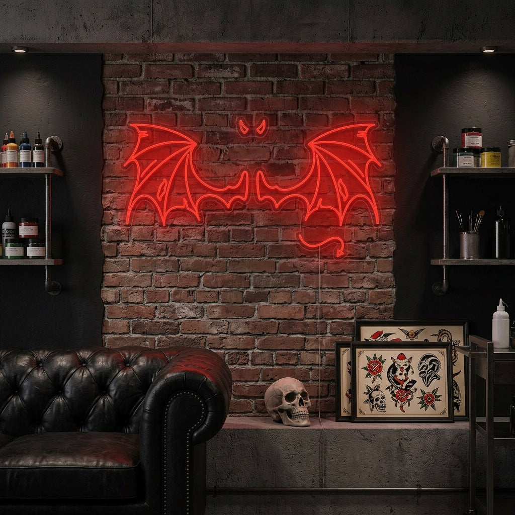 "Paholaisen Siivet" Neonkyltti