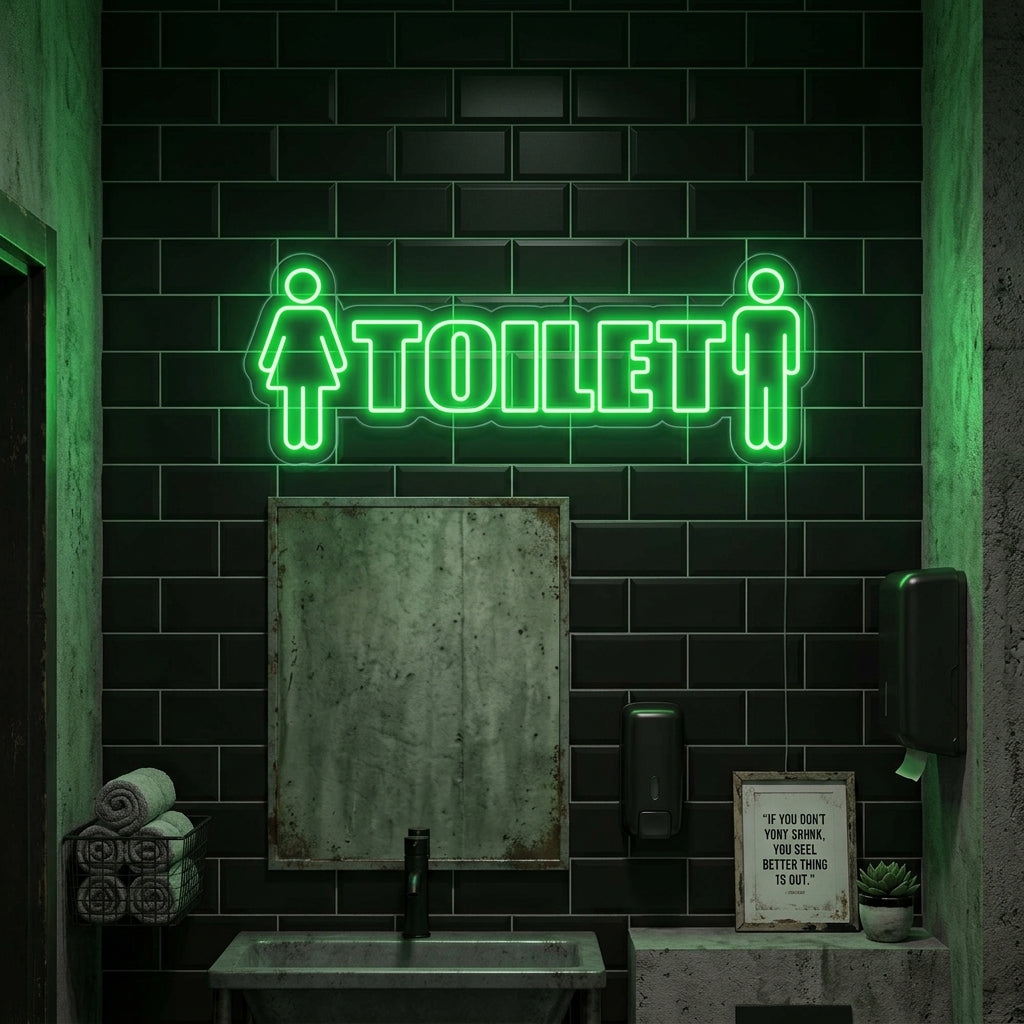 "Toilet, Mies, nainen" Neonkyltti