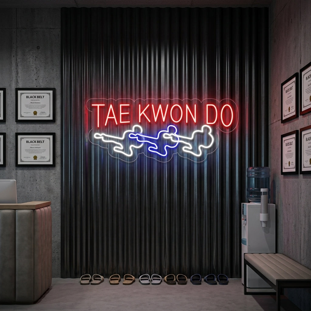"Taekwondo Miehet" Neonkyltti