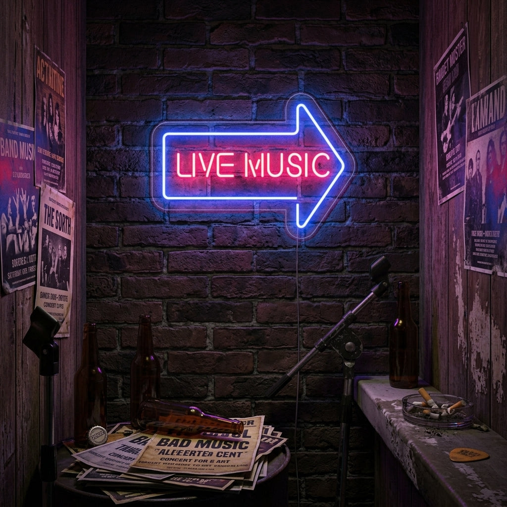 "Live Music" Neonkyltti