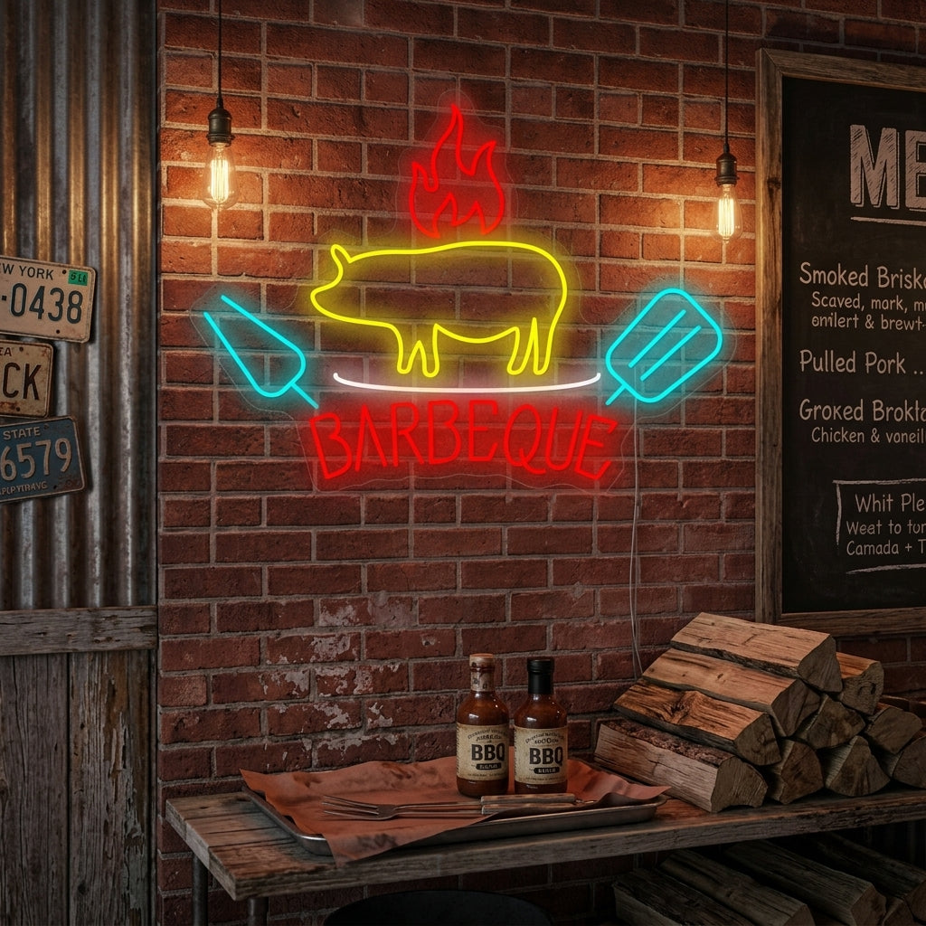 "Barbecue" Neonkyltti