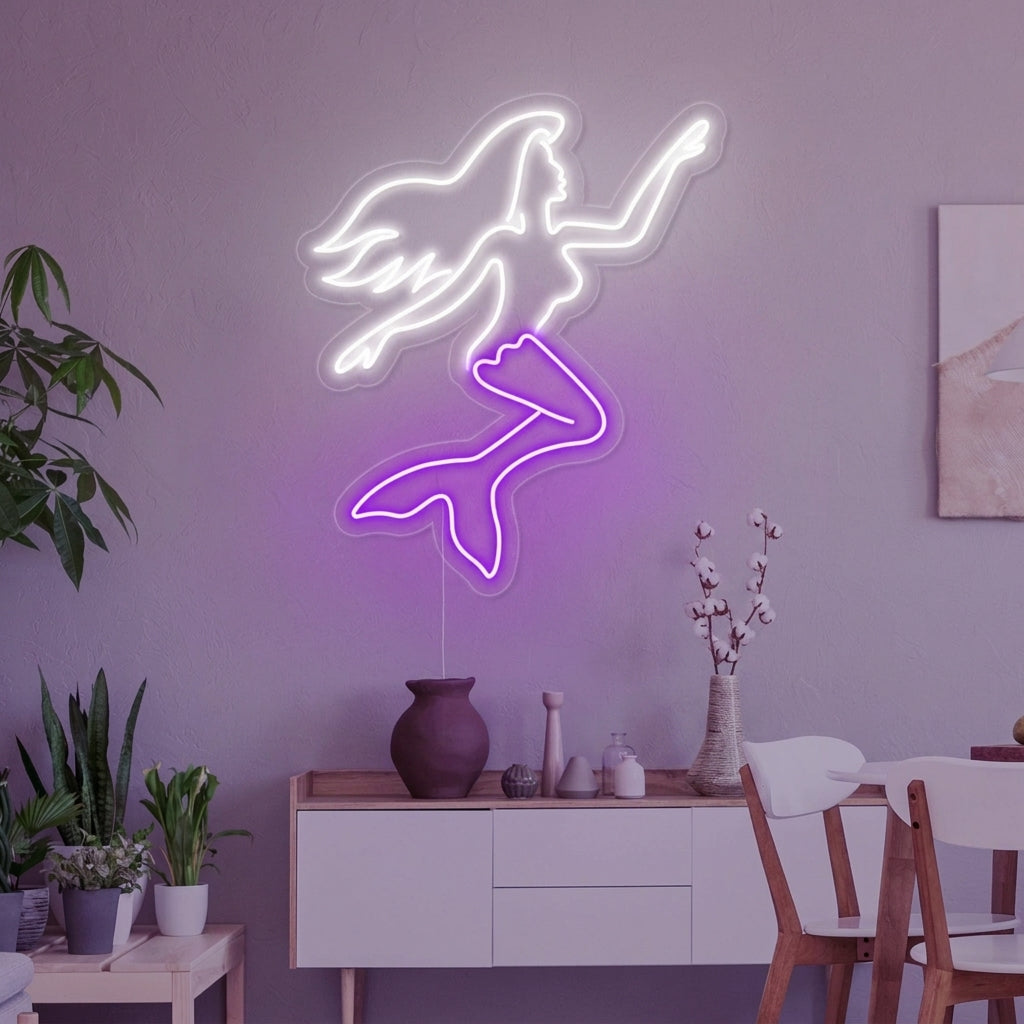 "Merenneito Seksikäs Tyttö" Neonkyltti