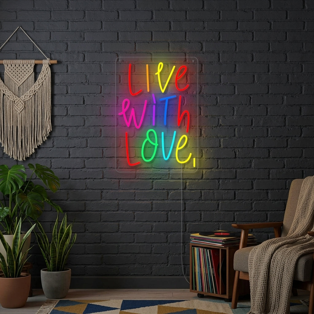 "Live With Love" Neonkyltti