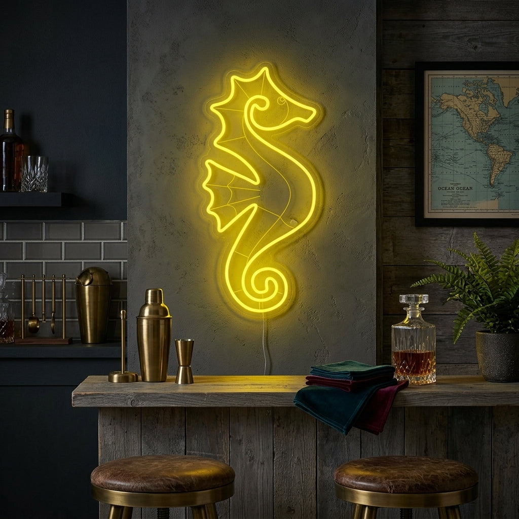 "Merihevonen" Neonkyltti