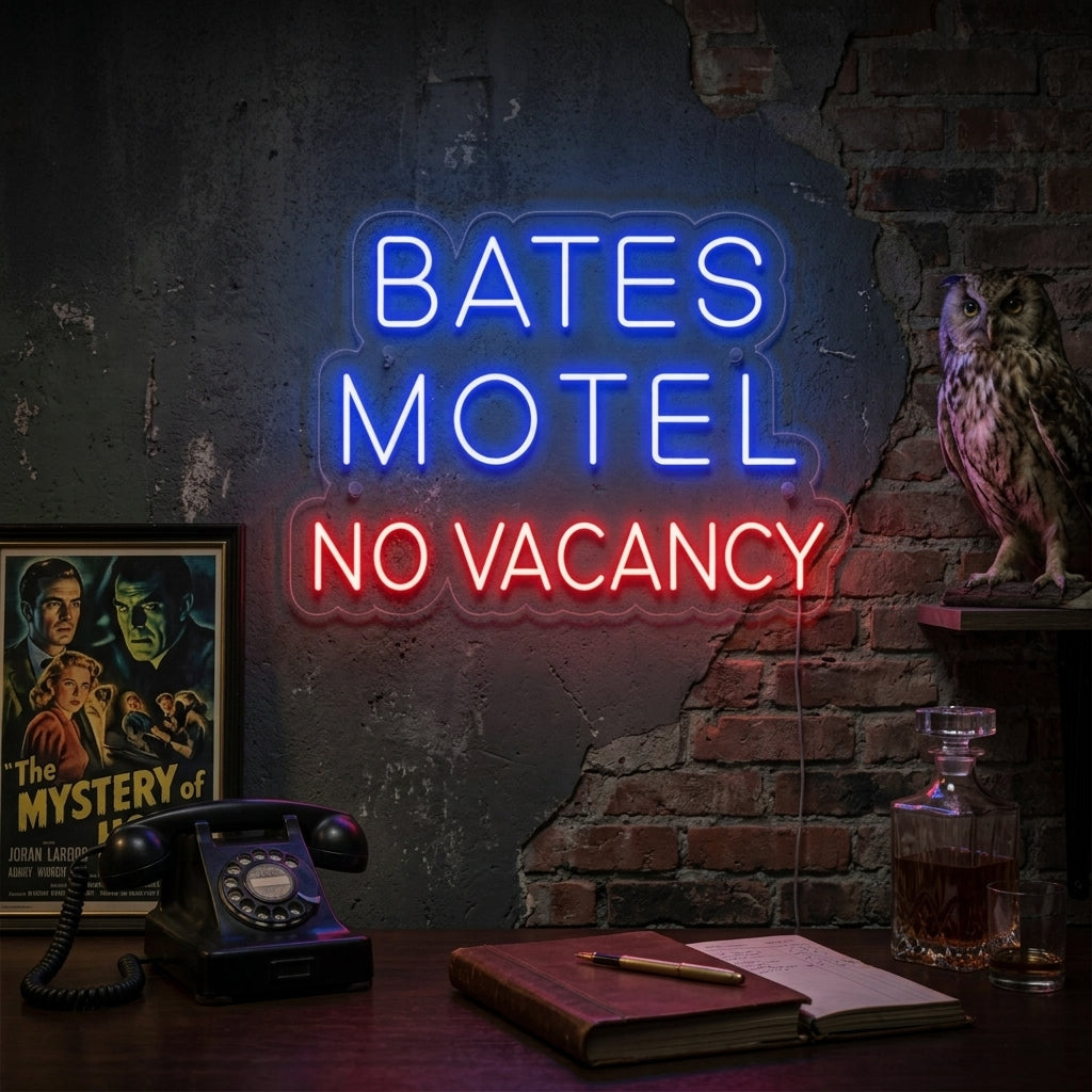 "Bates Motel No Vacancy" Neonkyltti