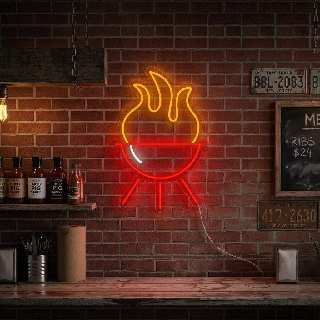 "Grilliravintola Ja Grilliruoka" Neonkyltti
