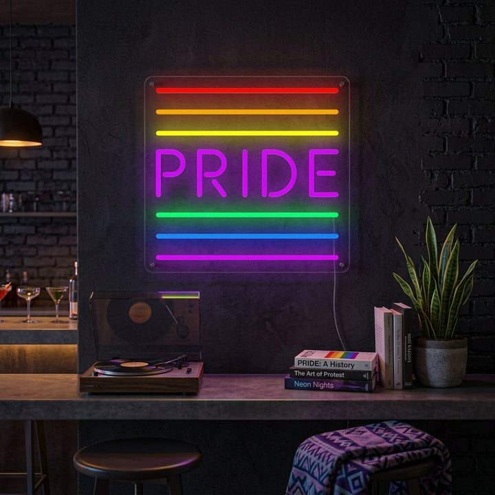 "LGBT, PRIDE, Sateenkaarilippu" Neonkyltti