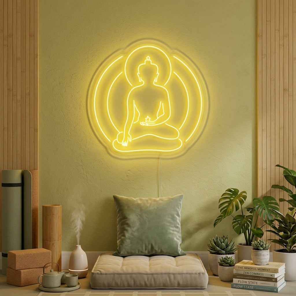 "Buddha jooga, joogahuoneen sisustus" Neonkyltti
