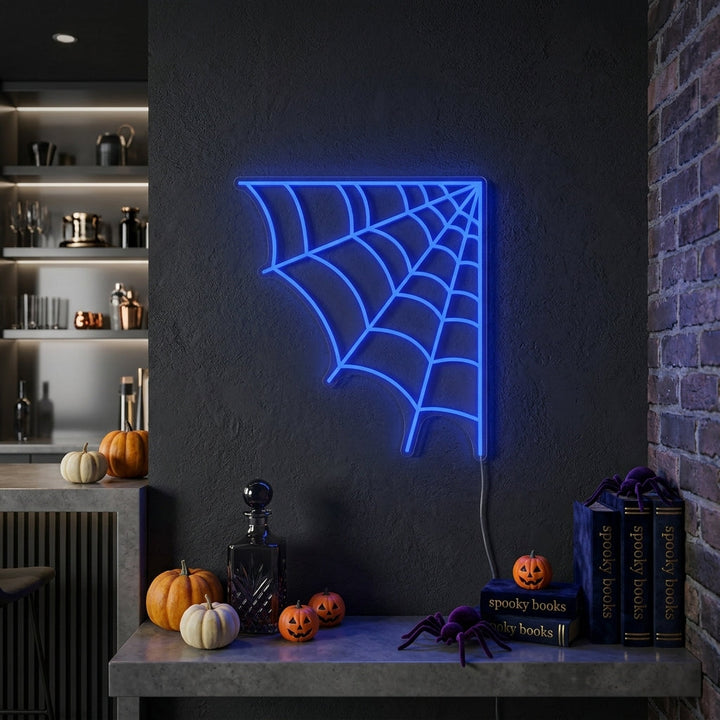 "Halloween Hämähäkinverkko" Neonkyltti
