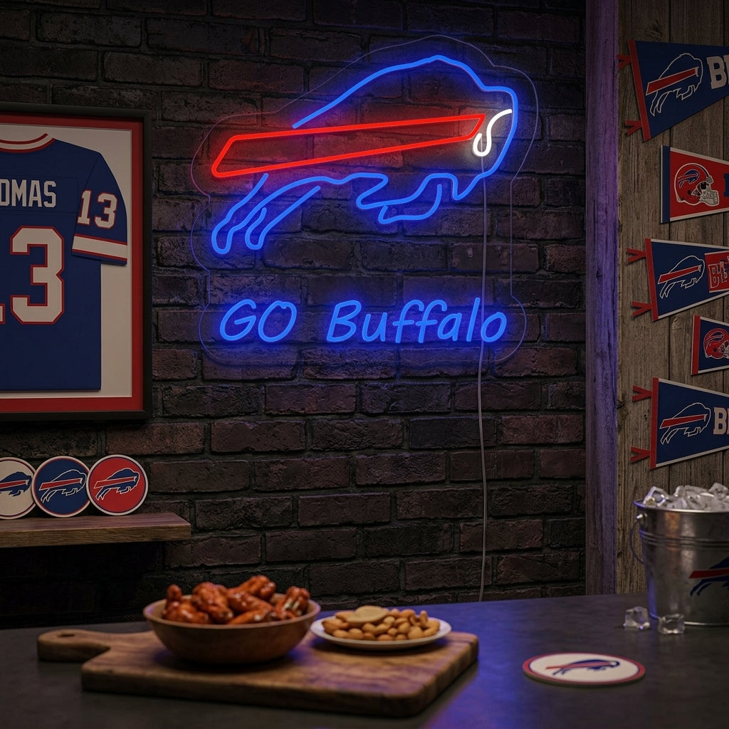 "Go Buffalo, Härkä" Neonkyltti