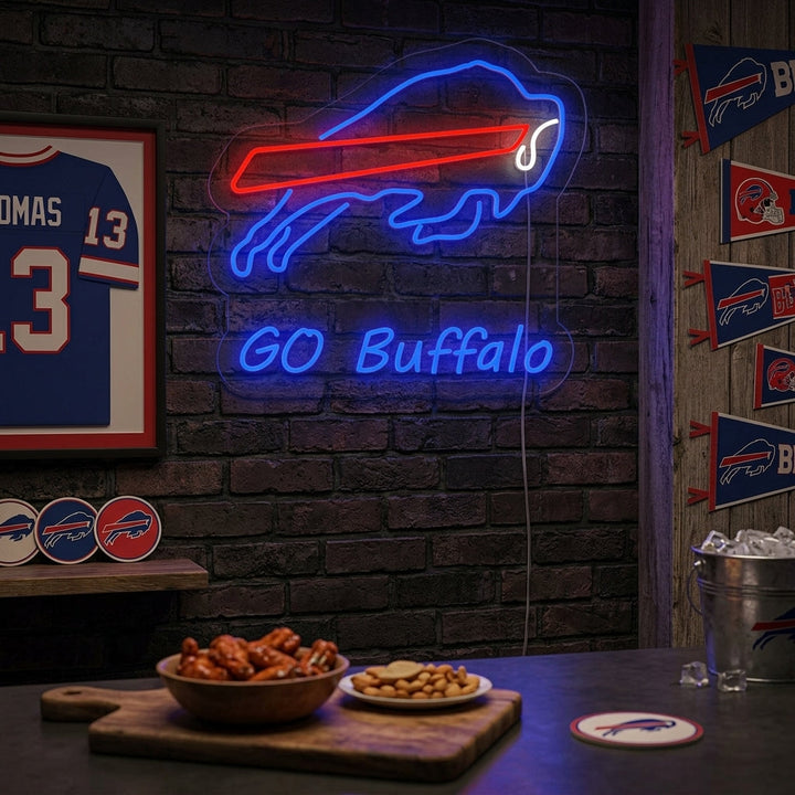 "Go Buffalo, Härkä" Neonkyltti