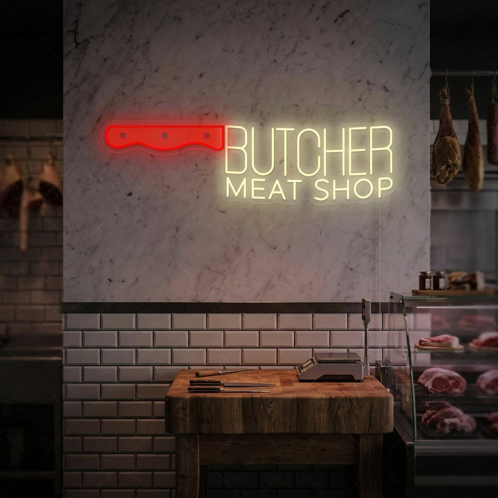 "Butcher Meat Shop" Neonkyltti