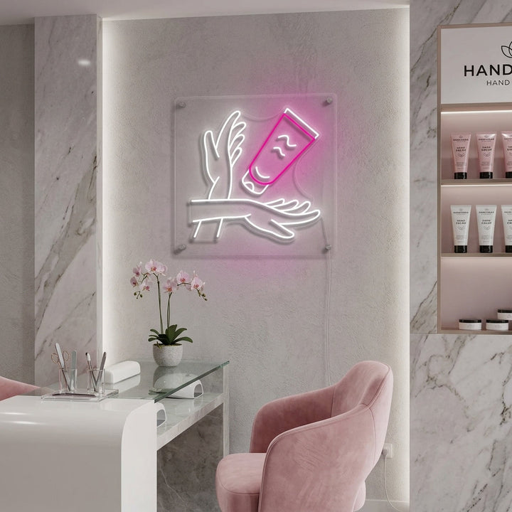 "Käsien Hoito" Neonkyltti
