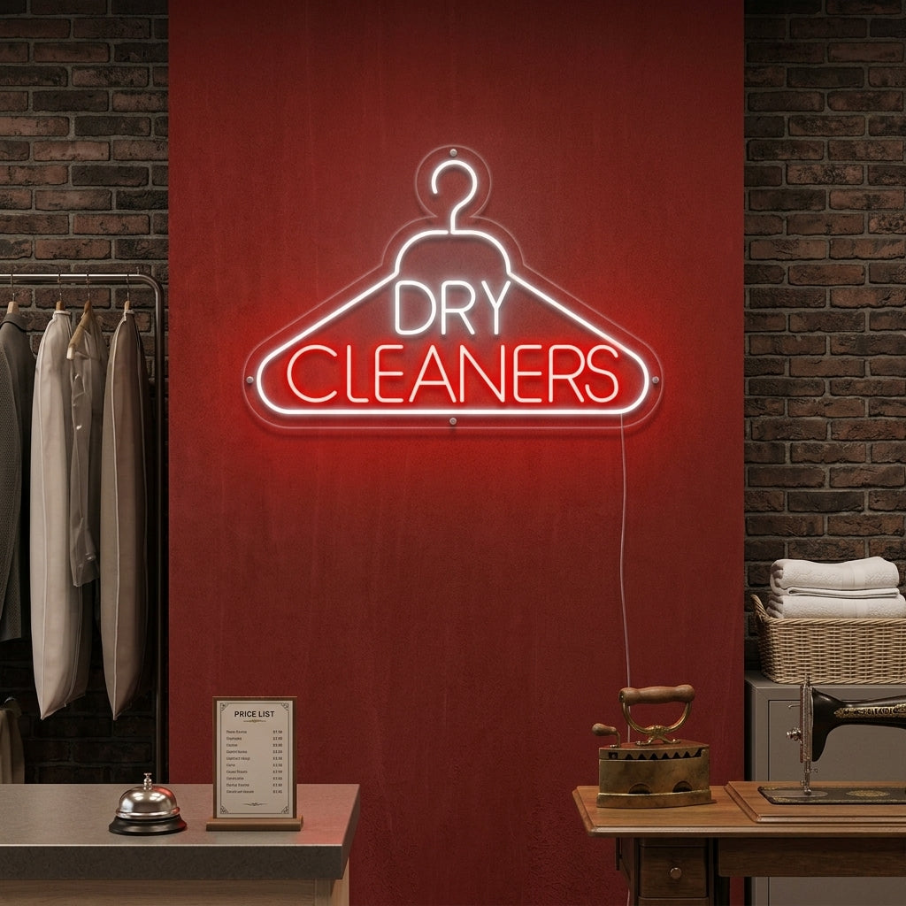 "Pesula, Dry Cleaners" Neonkyltti