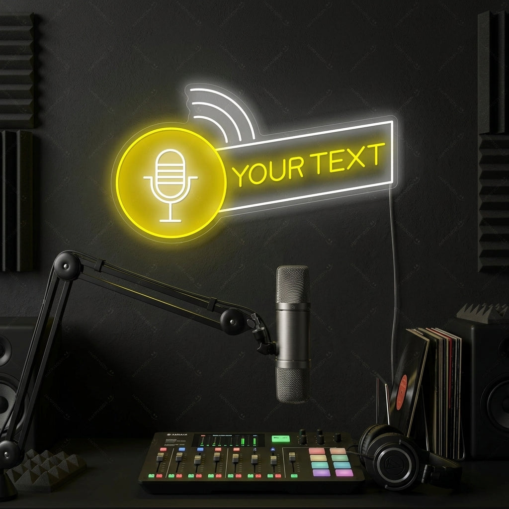 "Mukautettu Podcast-logo" Neonkyltti