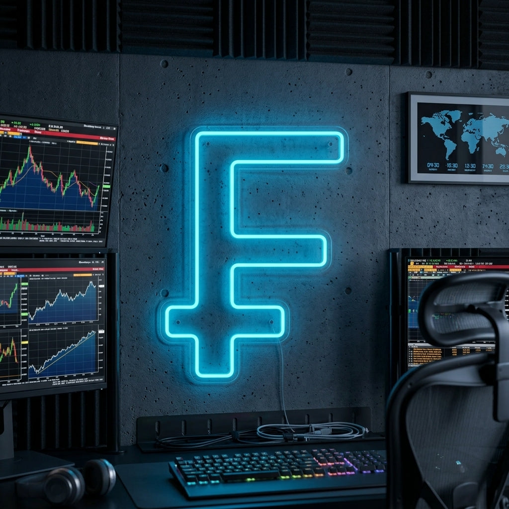 "Sveitsin Frangin Symboli" Neonkyltti