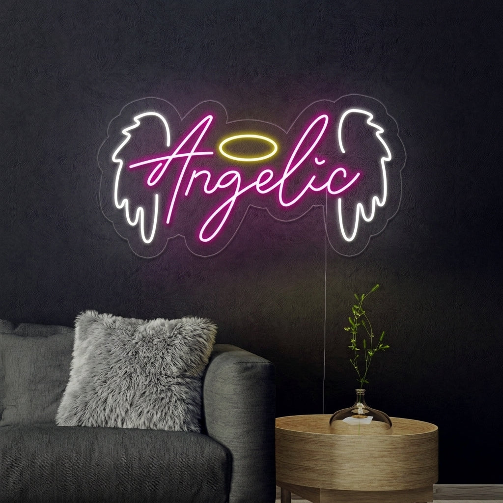"Enkeli, Angelic" Neonkyltti