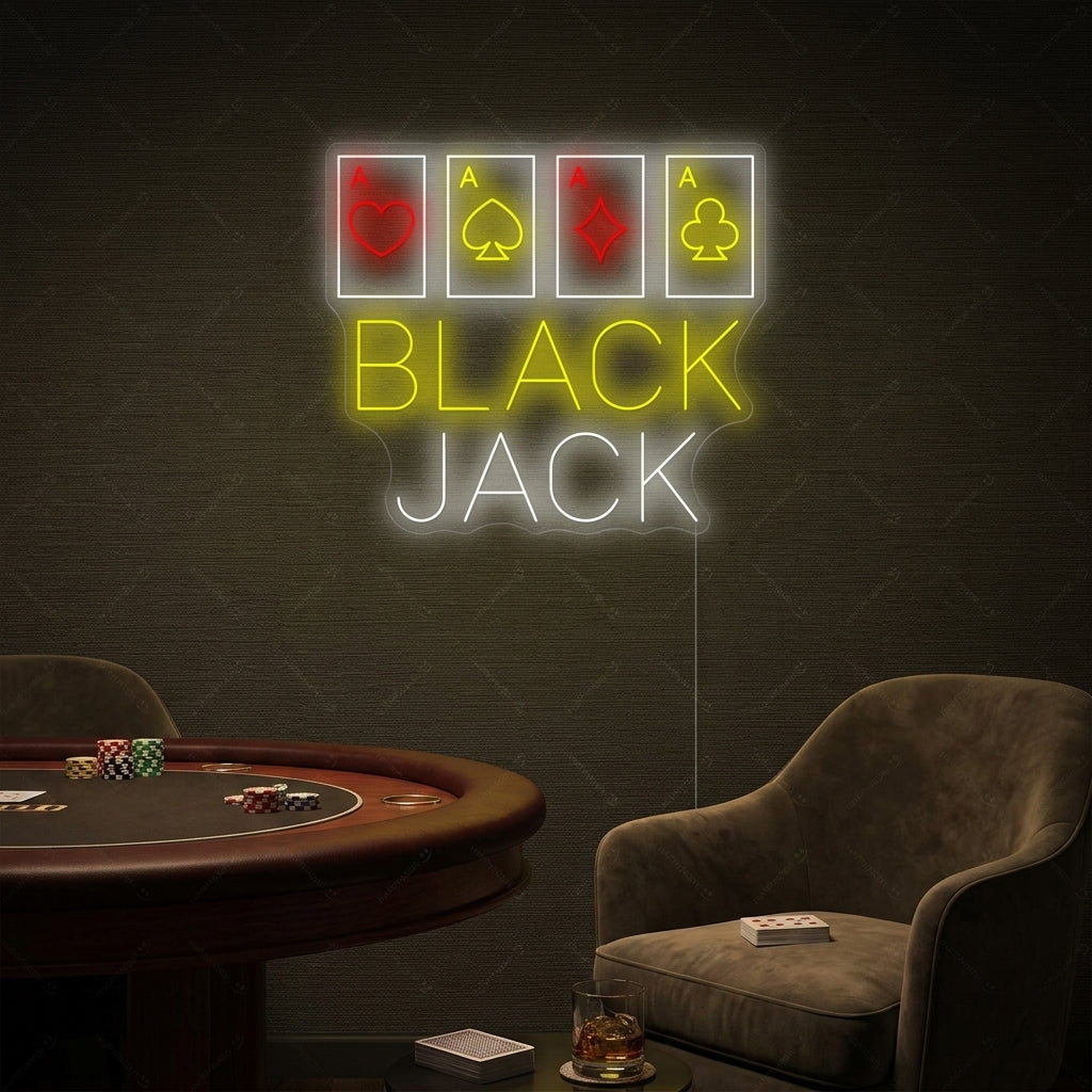 "Black Jack" Neonkyltti