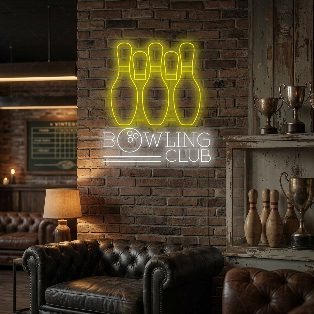 "Bowling Club" Neonkyltti
