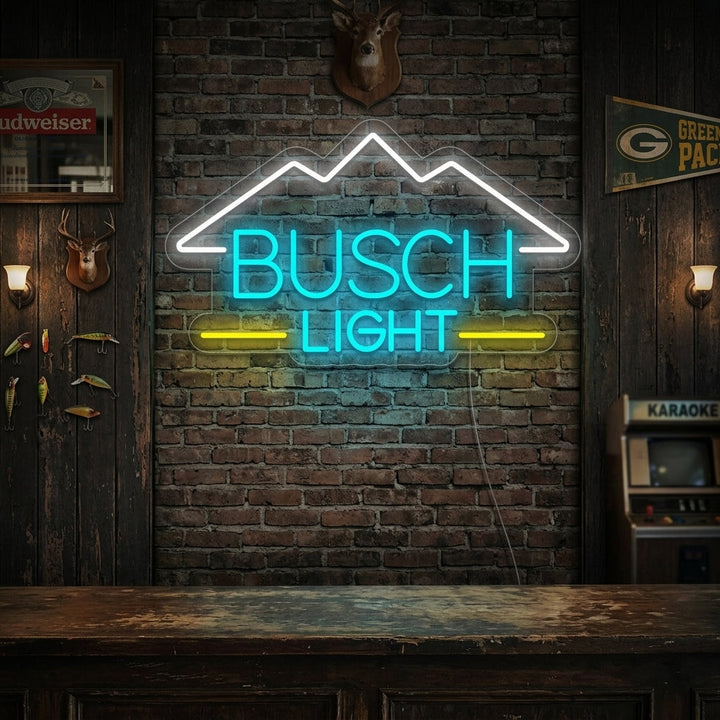 "Vintage Busch Light Olutbaari" Neonkyltti