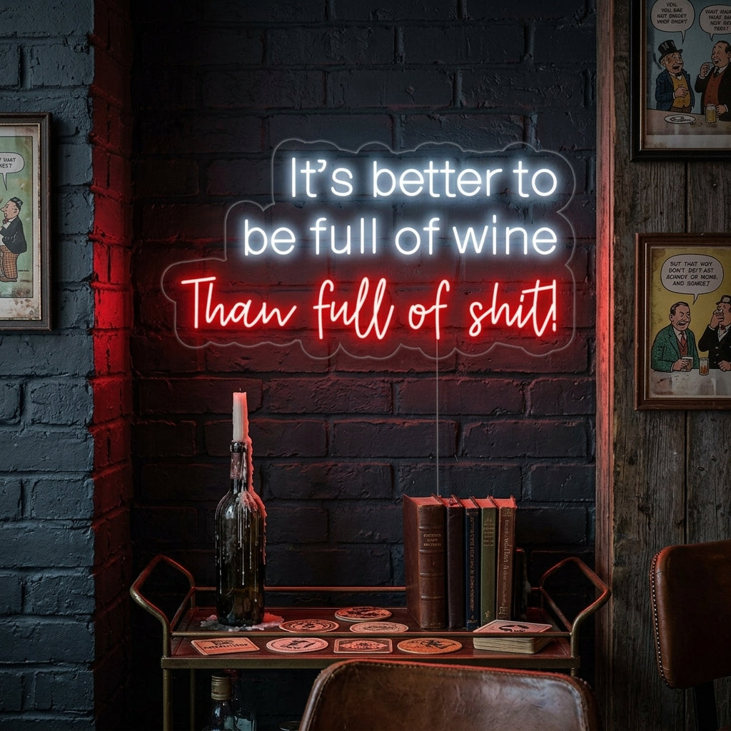 "It's Better To Be Full of Wine Than Full of Shit Baari" Neonkyltti