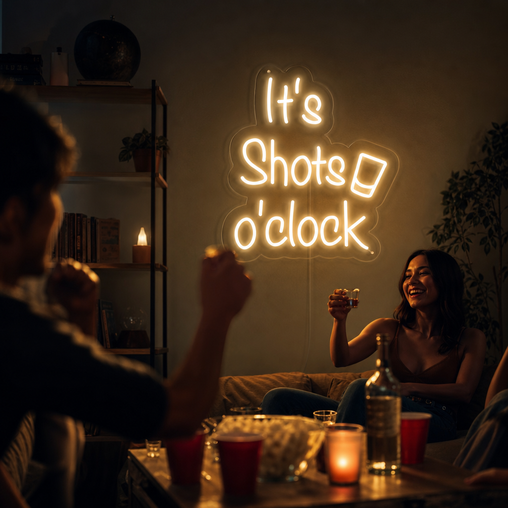 "its Shots oClock" Neonkyltti