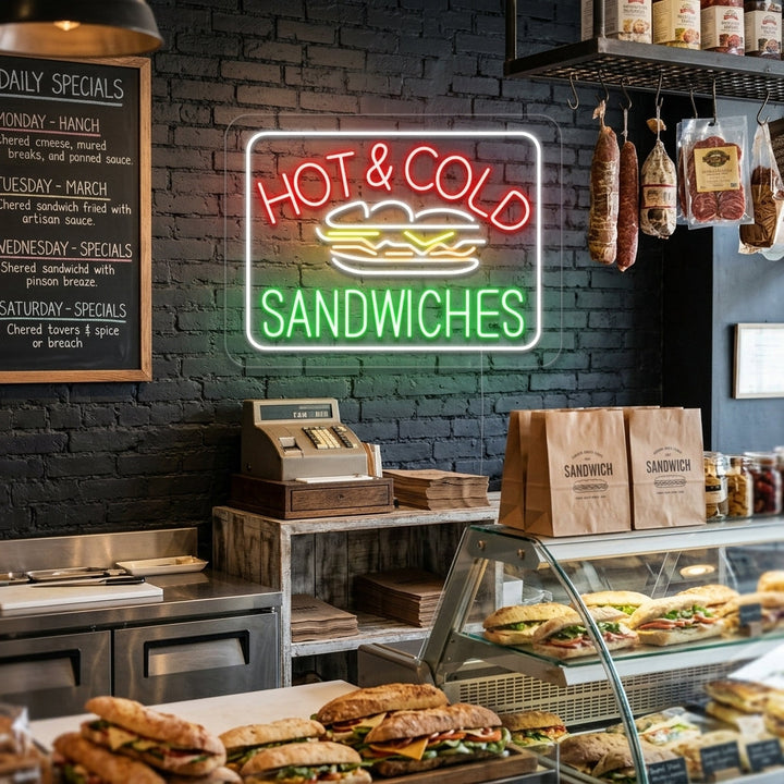 "Hot Cold Sandwiches" Neonkyltti