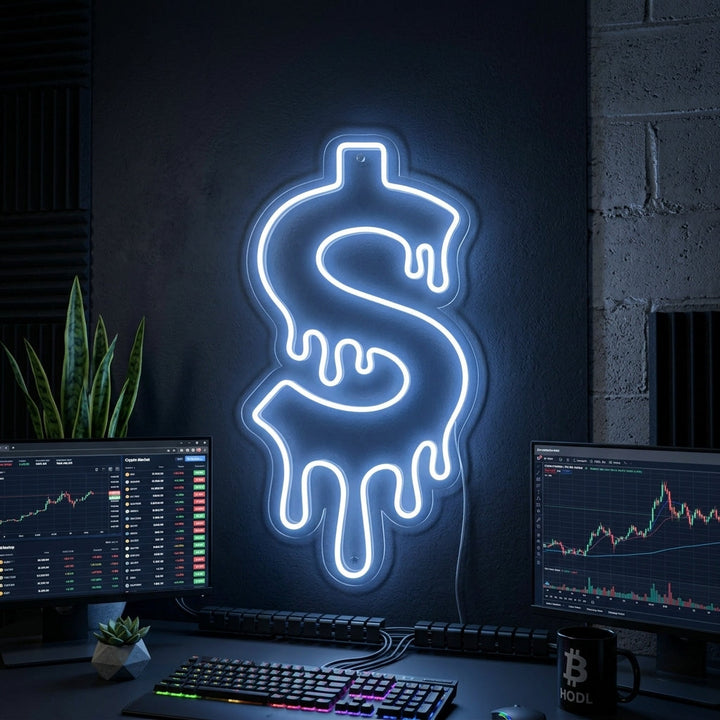 "Valuva Dollari-Merkki" Neonkyltti