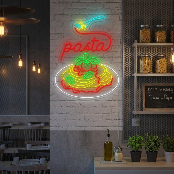 "italialainen pasta ruokalaji" Neonkyltti