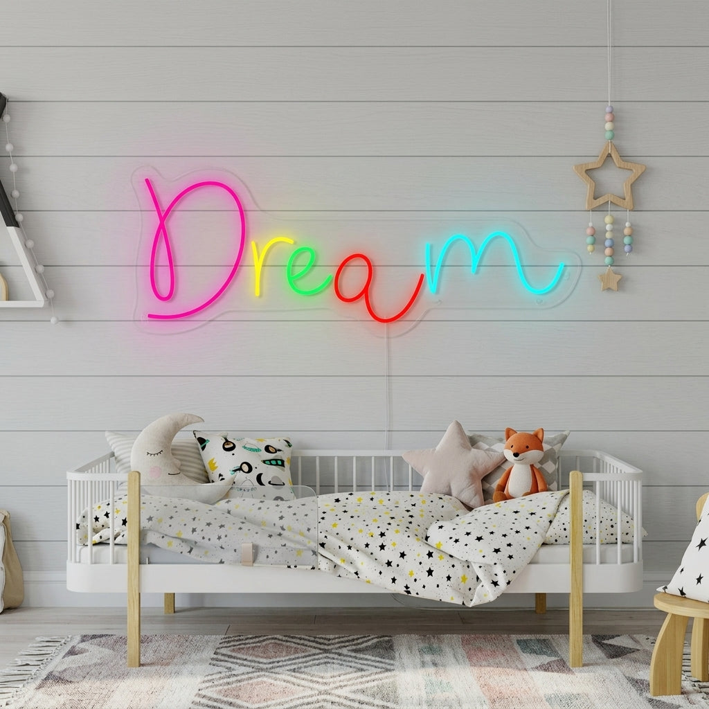 "Dream, Lastenhuoneen Sisustus" Neonkyltti