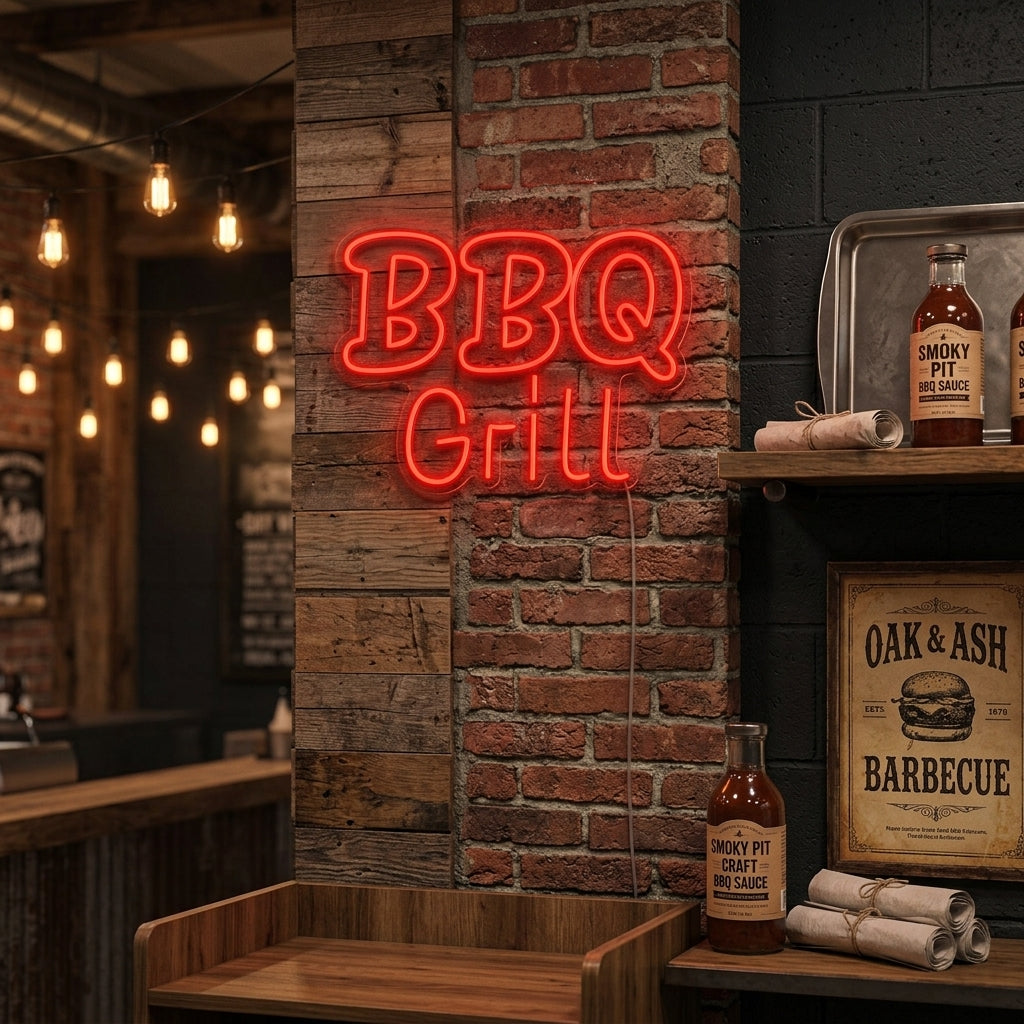 "BBQ Grill" Neonkyltti