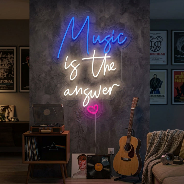 "Music is The Answer" Neonkyltti