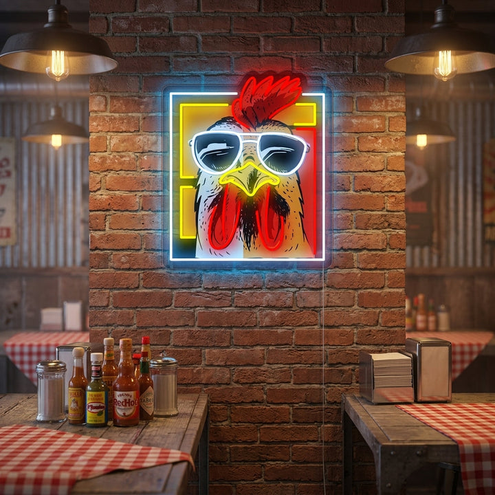 "kana kana kukko" Neonkyltti