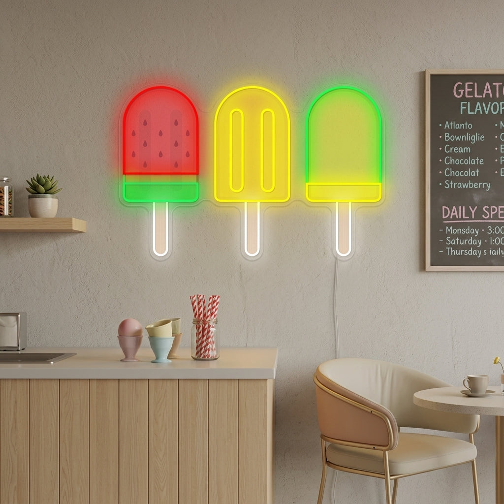 "Jäätelöbaari" Neonkyltti