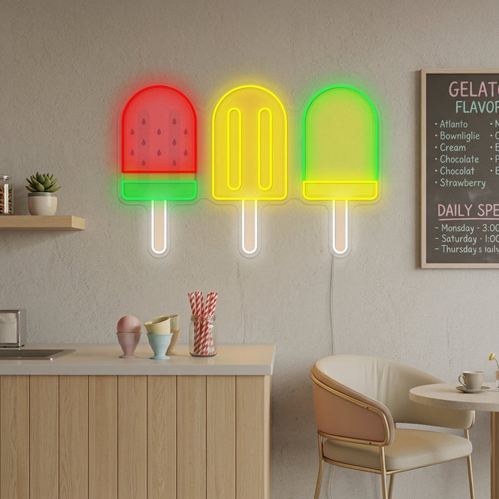 "Jäätelöbaari" Neonkyltti