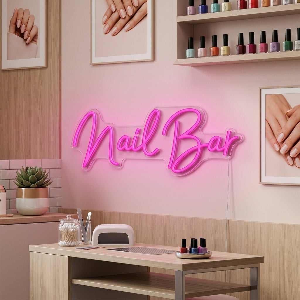 "Nail Bar" Neonkyltti