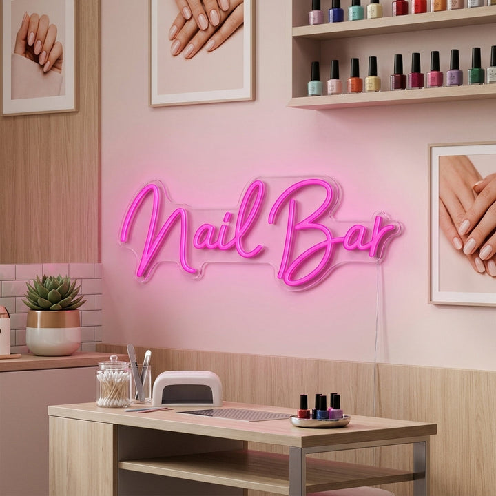 "Nail Bar" Neonkyltti