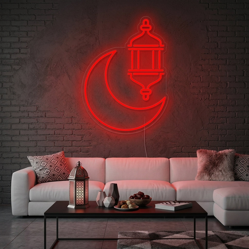 "Ramadan Kareem Kansi Arabialainen Juhlapäivä" Neonkyltti