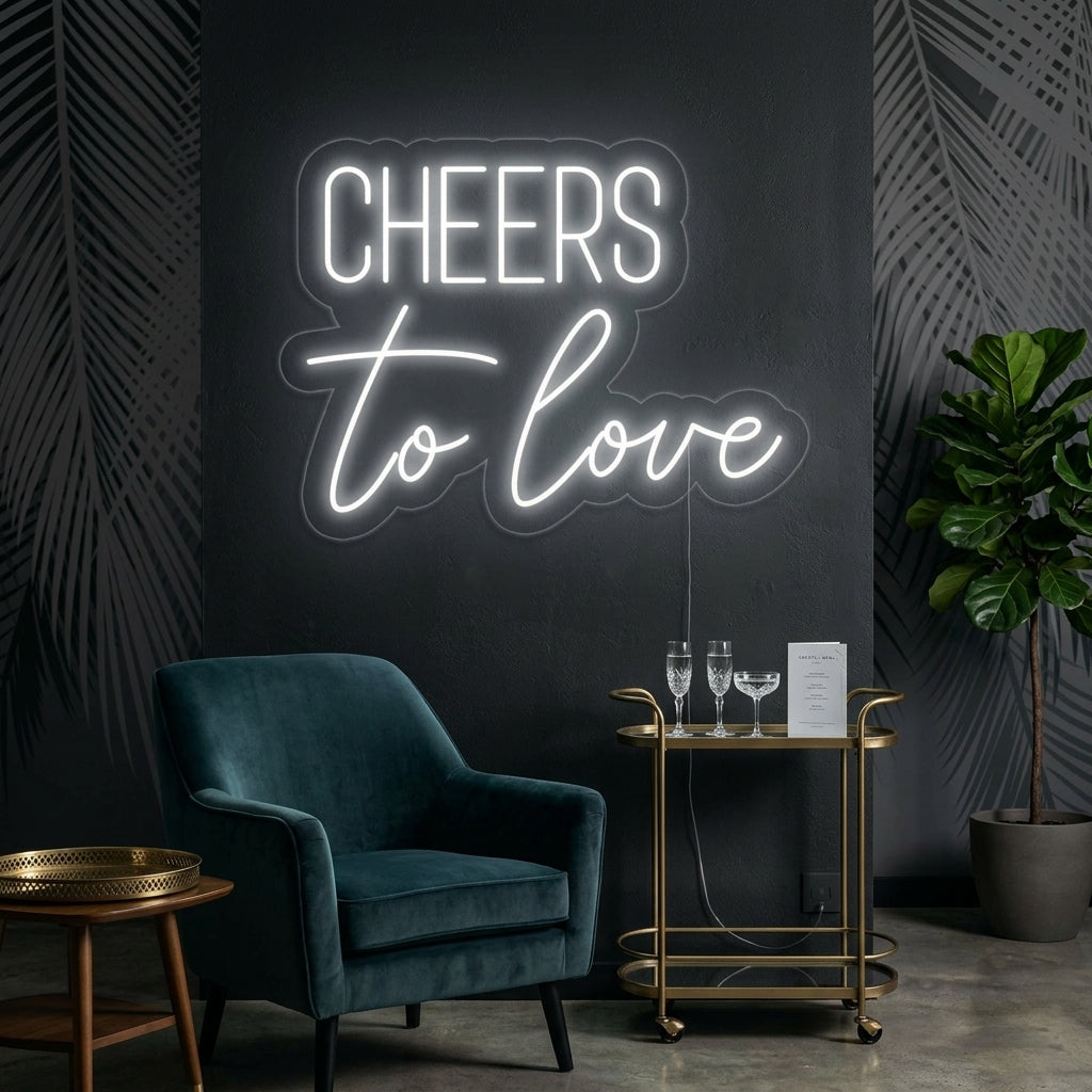 "Cheers To Love" Neonkyltti