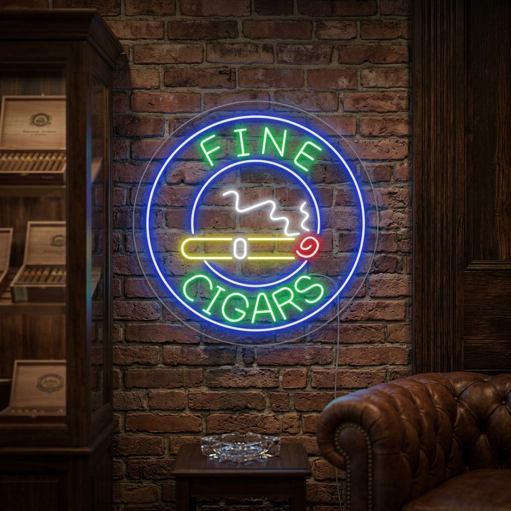 "Fine Cigars" Neonkyltti