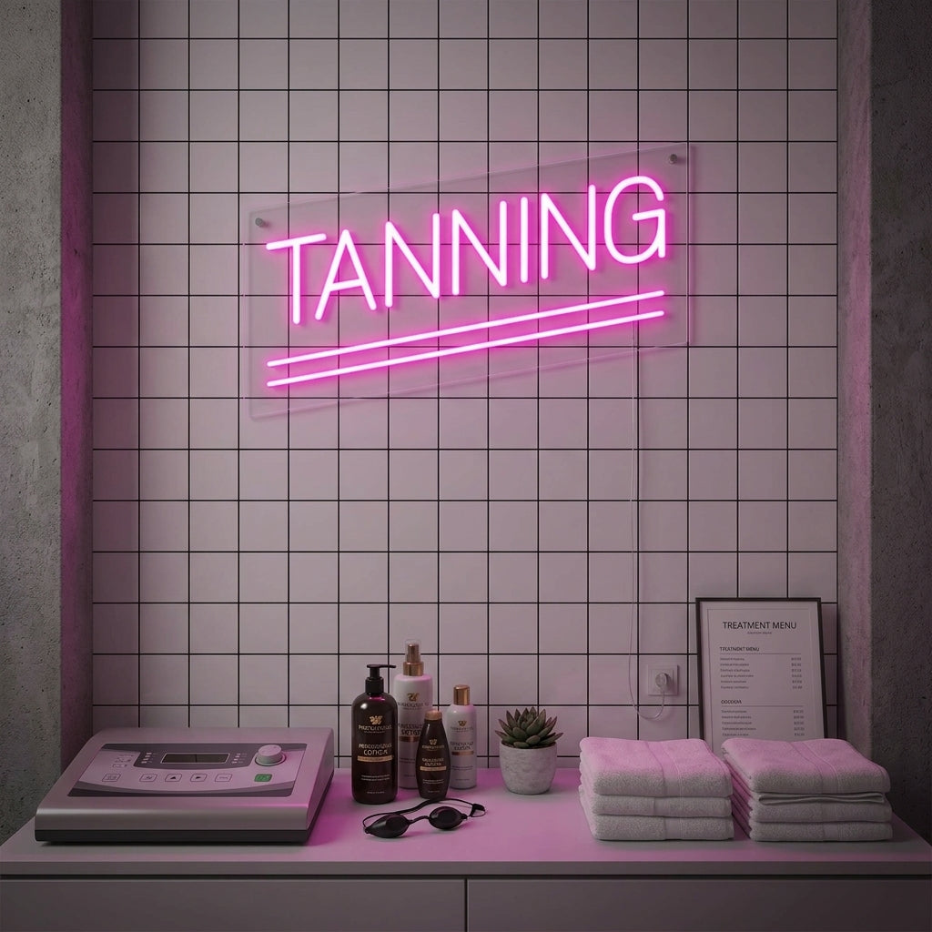 "Tanning" Neonkyltti