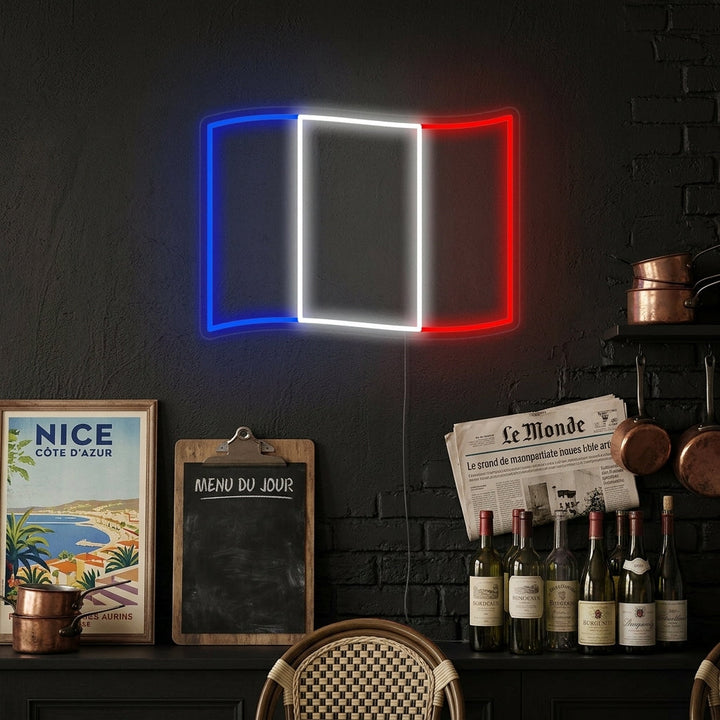 "Fransia Lippu" Neonkyltti