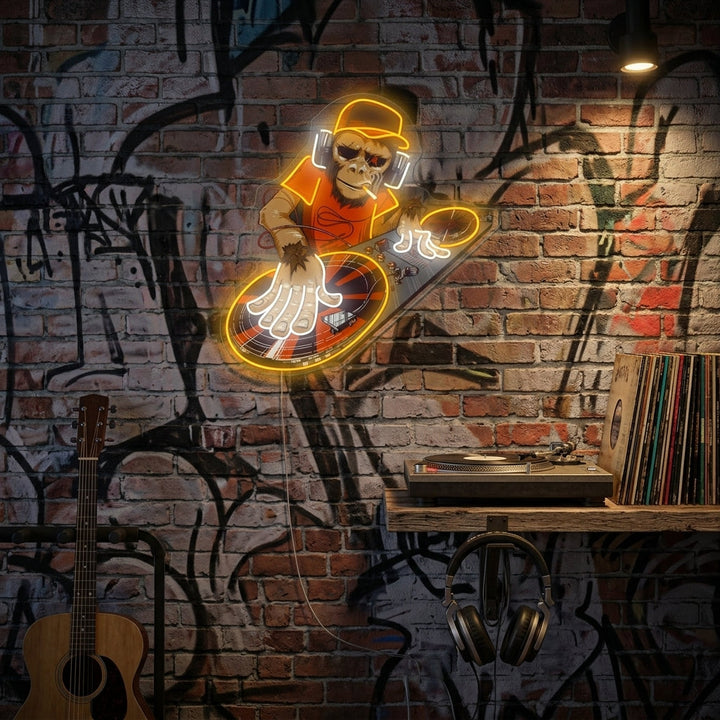 "Monkey Dj" Neonkyltti