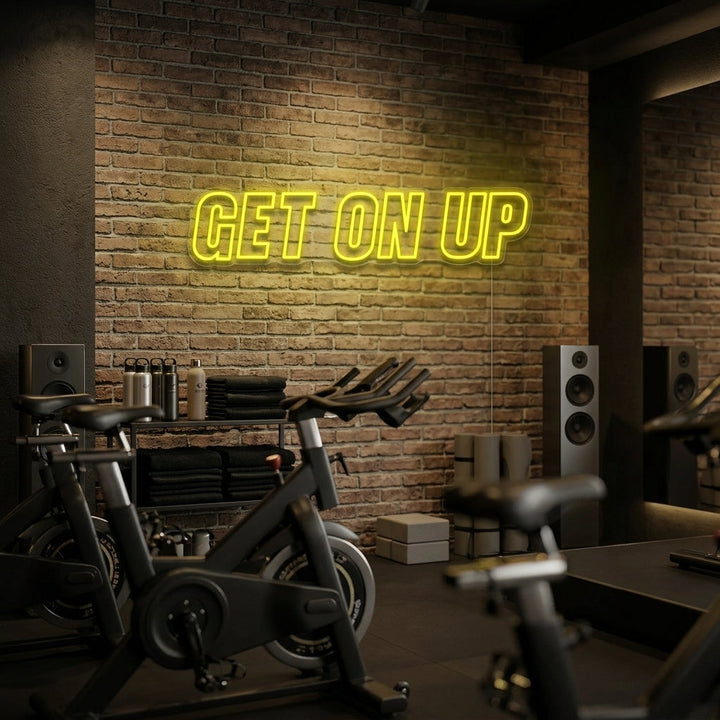 "Get On Up Kuntosalille" Neonkyltti