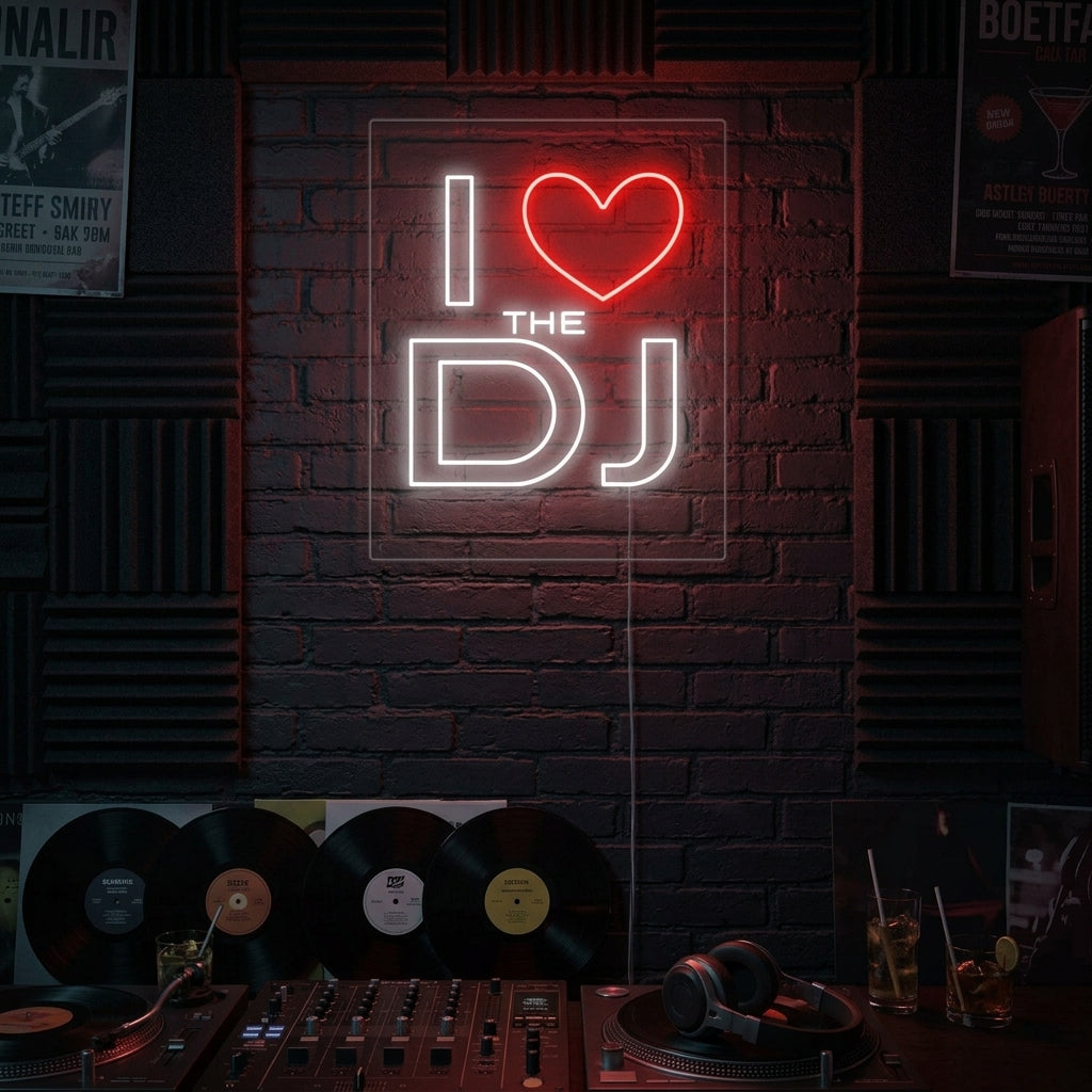 "I Love The Dj" Neonkyltti