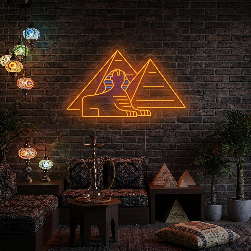 "Sfinksi Egyptin Pyramidit" Neonkyltti