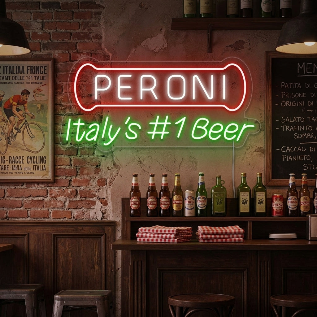 "Italy Beer Peroni Bar" Neonkyltti