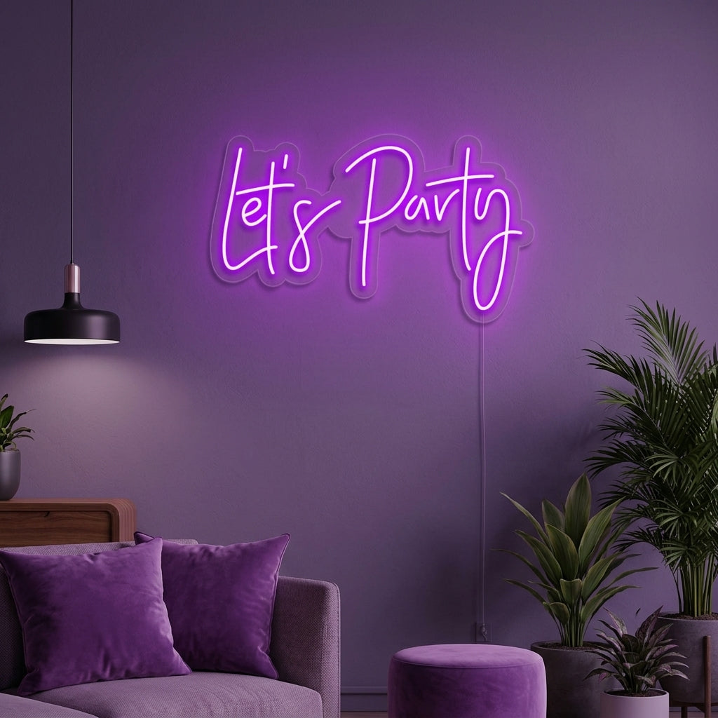 "Lets Party" Neonkyltti