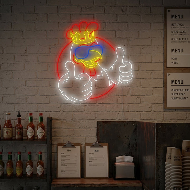 "Rooster King" Neonkyltti