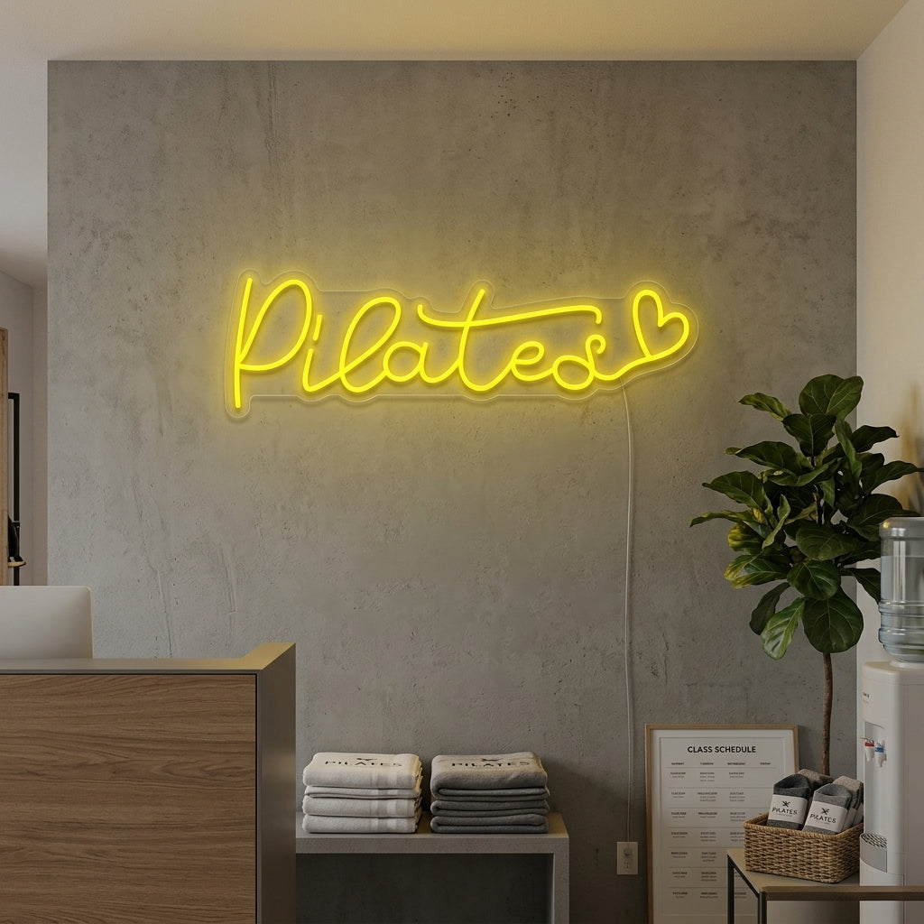 "Pilates Sydän" Neonkyltti